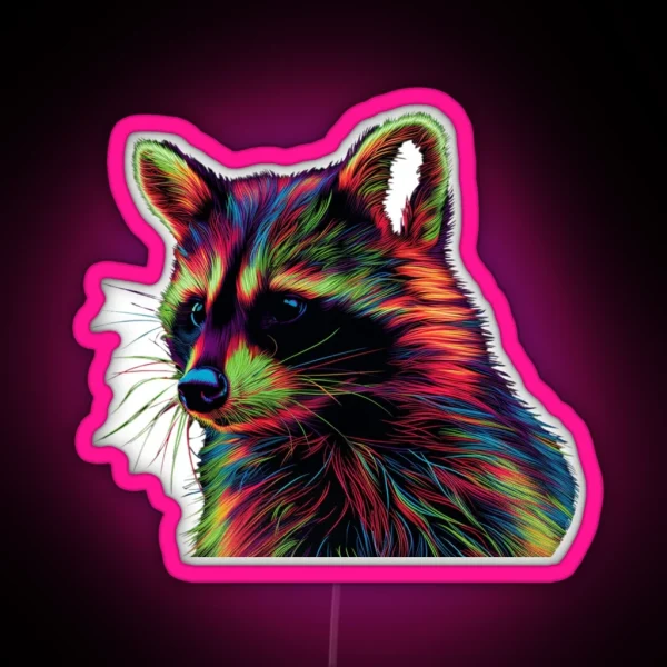 Psychedelic Racoon RGB Neon Sign