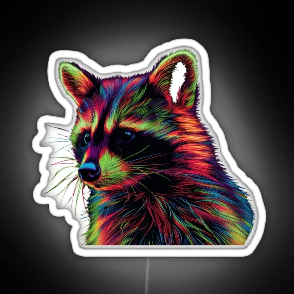 Psychedelic Racoon RGB Neon Sign