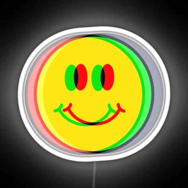 Psychedelic Smiley Happy Face RGB Neon Sign