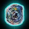 Add futuristic ambiance with vibrant psychedelic space theme neon lighting