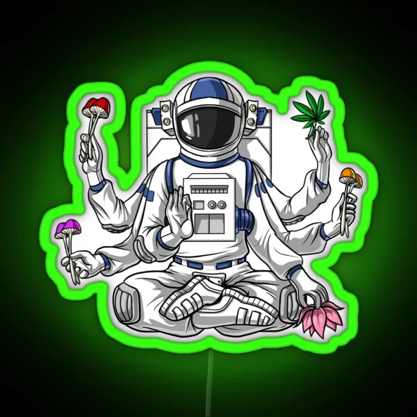 Psychonaut Psychedelic Astronaut RGB Neon Sign