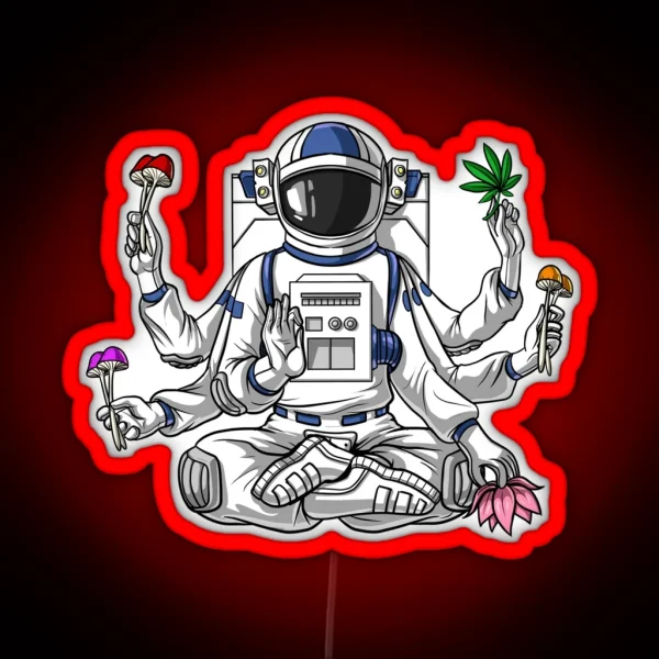 Psychonaut Psychedelic Astronaut RGB Neon Sign