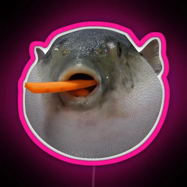 Puffer Fish Meme RGB Neon Sign