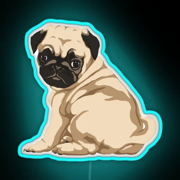 Pug Puppy RGB Neon Sign