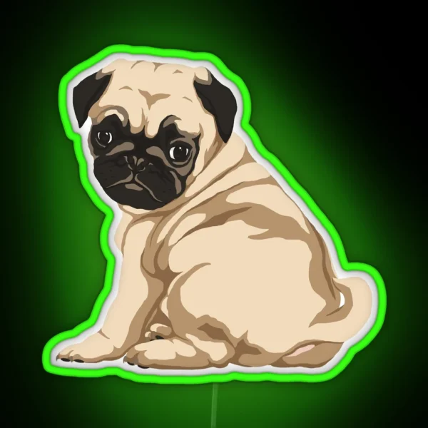 Pug Puppy RGB Neon Sign