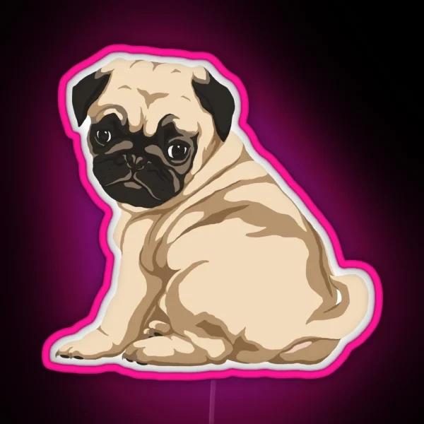 Pug Puppy RGB Neon Sign