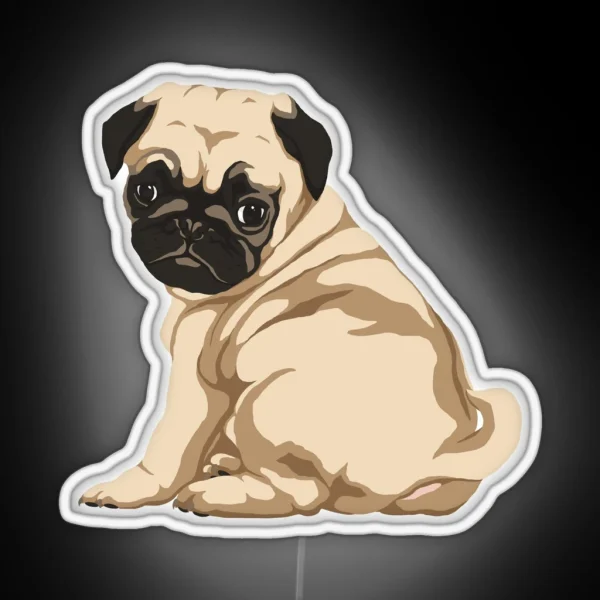 Pug Puppy RGB Neon Sign