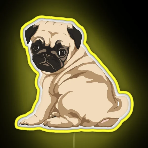 Pug Puppy RGB Neon Sign