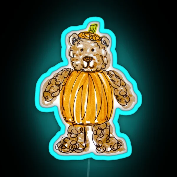 Pumpkin Bear RGB Neon Sign
