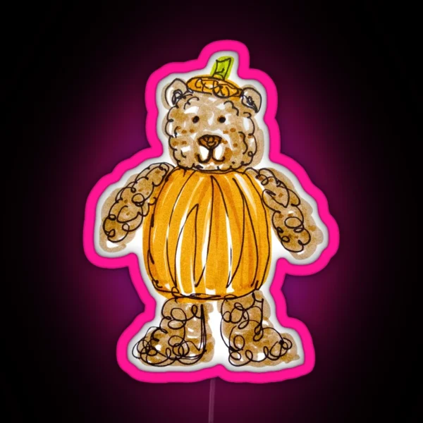 Pumpkin Bear RGB Neon Sign