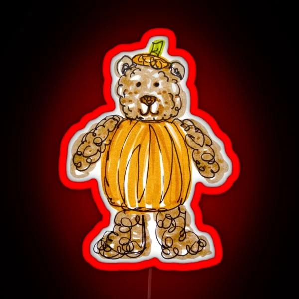 Pumpkin Bear RGB Neon Sign