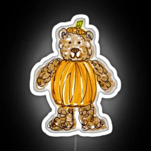 Pumpkin Bear RGB Neon Sign