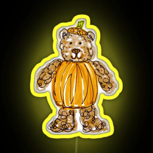 Pumpkin Bear RGB Neon Sign