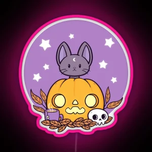 Pumpkin Cats Son Nikury RGB Neon Sign