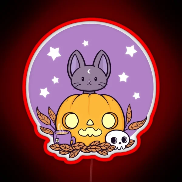 Pumpkin Cats Son Nikury RGB Neon Sign