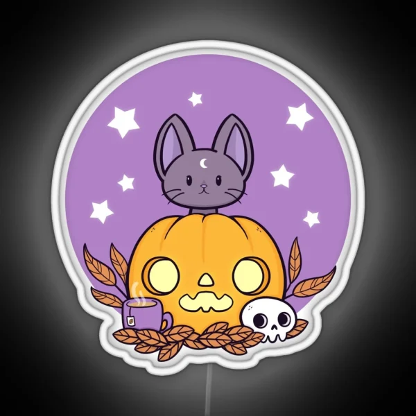 Pumpkin Cats Son Nikury RGB Neon Sign