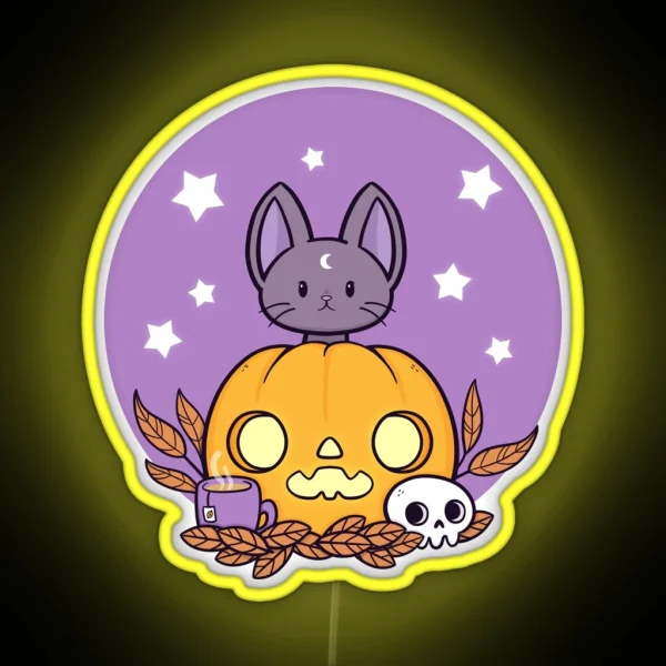 Pumpkin Cats Son Nikury RGB Neon Sign