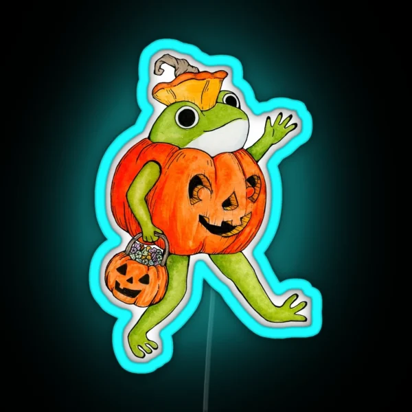 Pumpkin Frog RGB Neon Sign