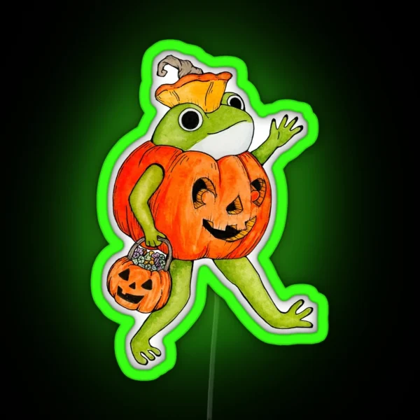 Pumpkin Frog RGB Neon Sign