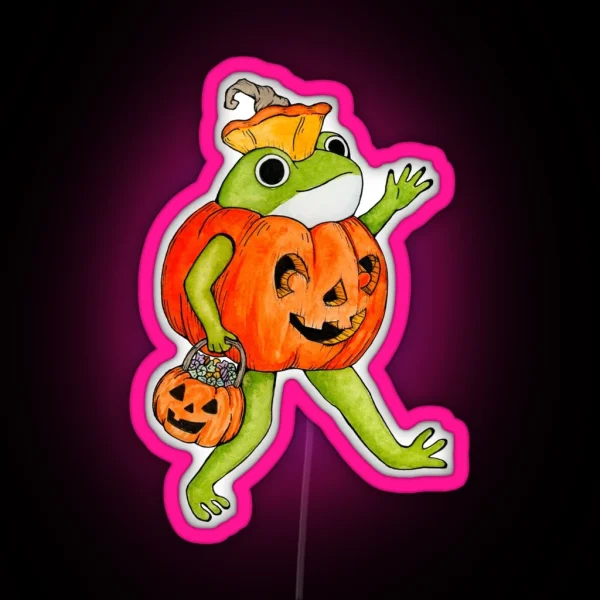 Pumpkin Frog RGB Neon Sign