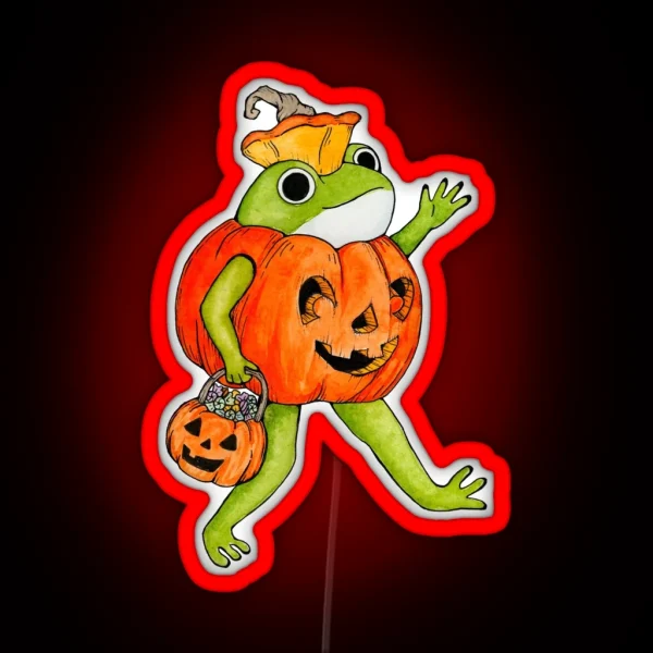 Pumpkin Frog RGB Neon Sign