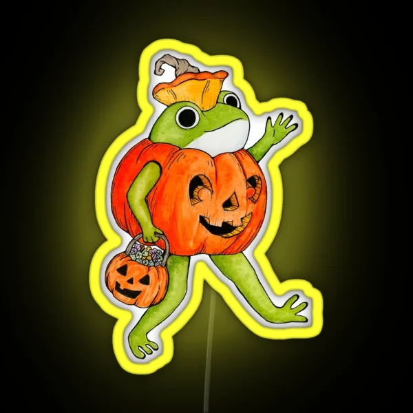 Pumpkin Frog RGB Neon Sign