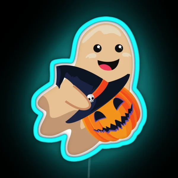 Pumpkin Ghost Er Boo Boo Crew RGB Neon Sign
