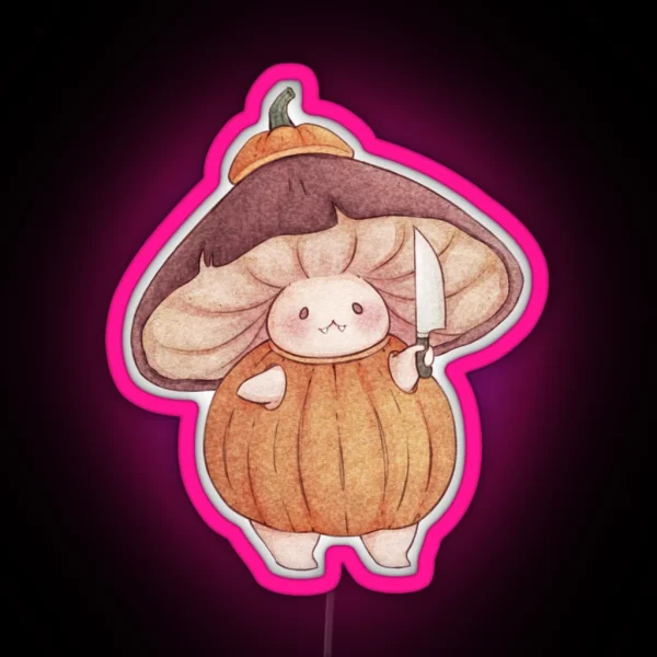 Pumpkin Halloween Mushroom Costume RGB Neon Sign