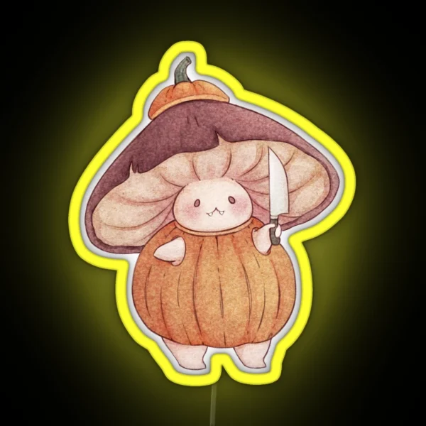Pumpkin Halloween Mushroom Costume RGB Neon Sign