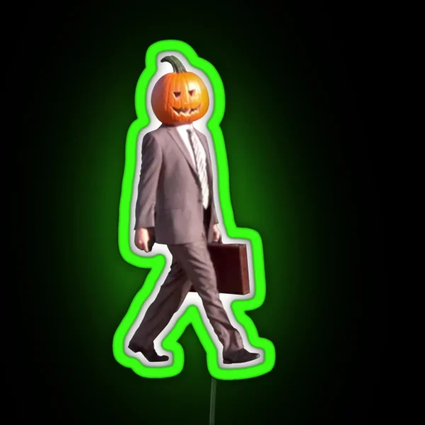 Pumpkin Head Dwight RGB Neon Sign