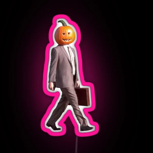 Pumpkin Head Dwight RGB Neon Sign