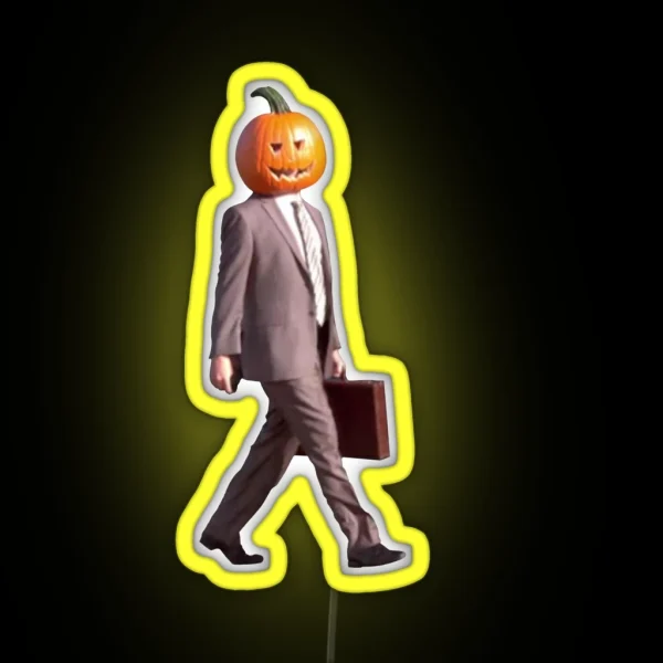Pumpkin Head Dwight RGB Neon Sign