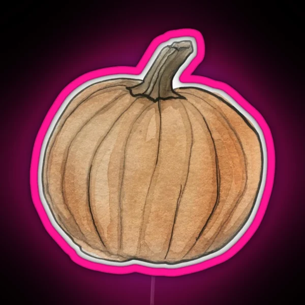 Pumpkin Illustration In Watercolor RGB Neon Sign