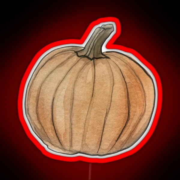 Pumpkin Illustration In Watercolor RGB Neon Sign