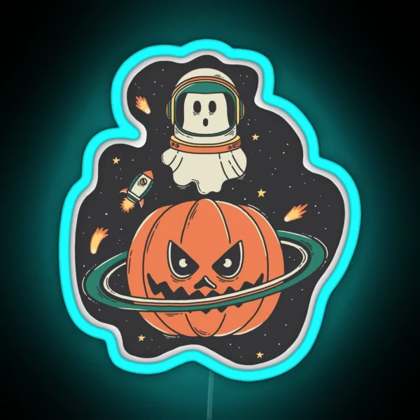 Pumpkin Planet RGB Neon Sign