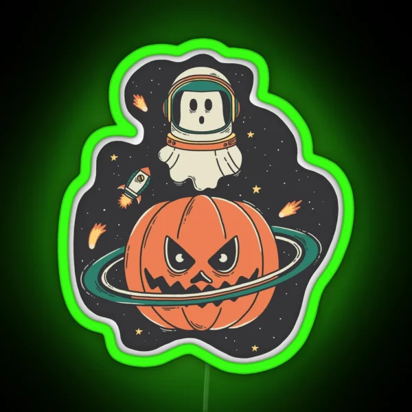Pumpkin Planet RGB Neon Sign