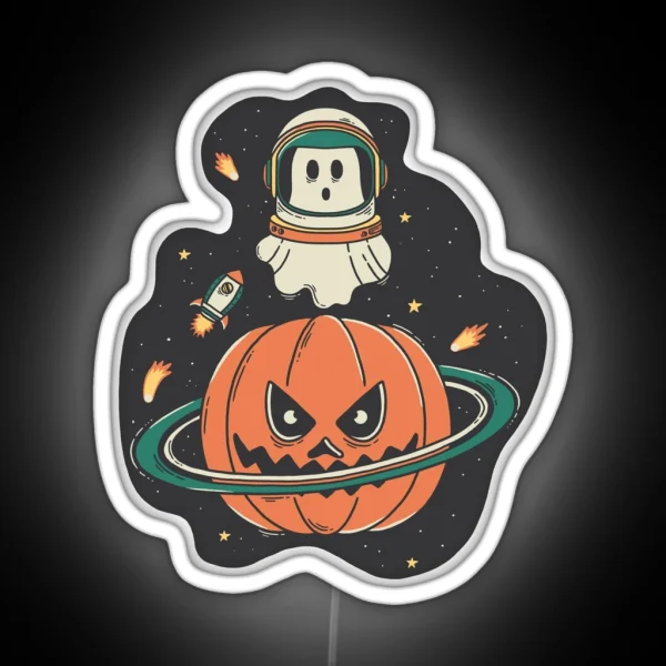 Pumpkin Planet RGB Neon Sign