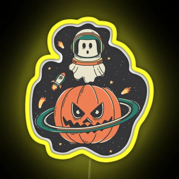 Pumpkin Planet RGB Neon Sign