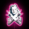 Punk-inspired glow-in-the-dark Marilyn Monroe portrait with colorful LED neon accents