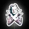 Vibrant neon Punk Marilyn Monroe RGB illuminated wall art decoration.