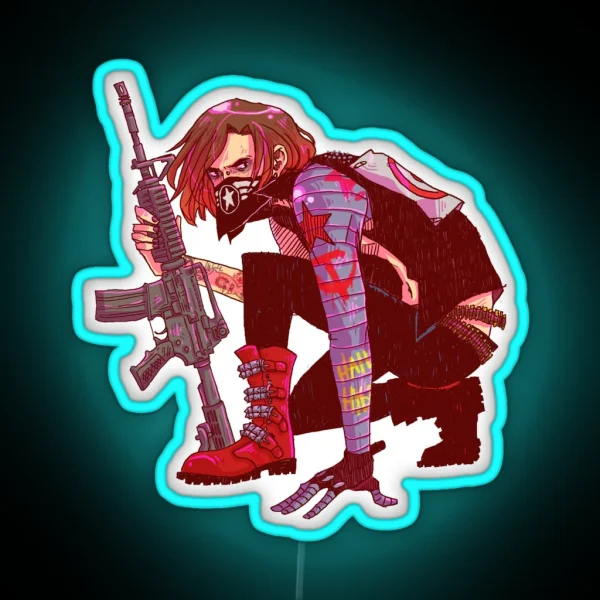 Punk Winter Soldier RGB Neon Sign