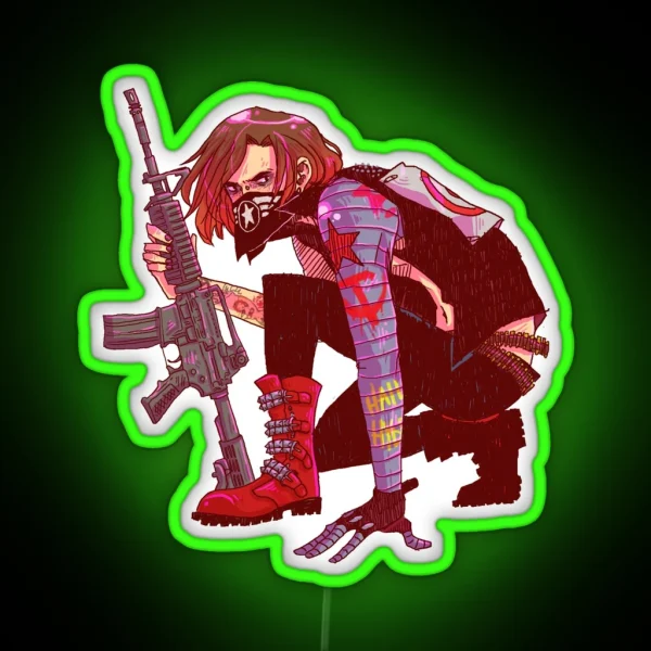 Punk Winter Soldier RGB Neon Sign