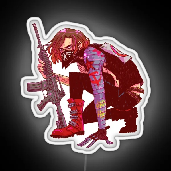 Punk Winter Soldier RGB Neon Sign