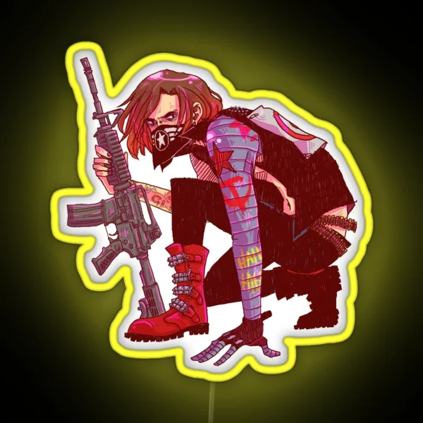 Punk Winter Soldier RGB Neon Sign