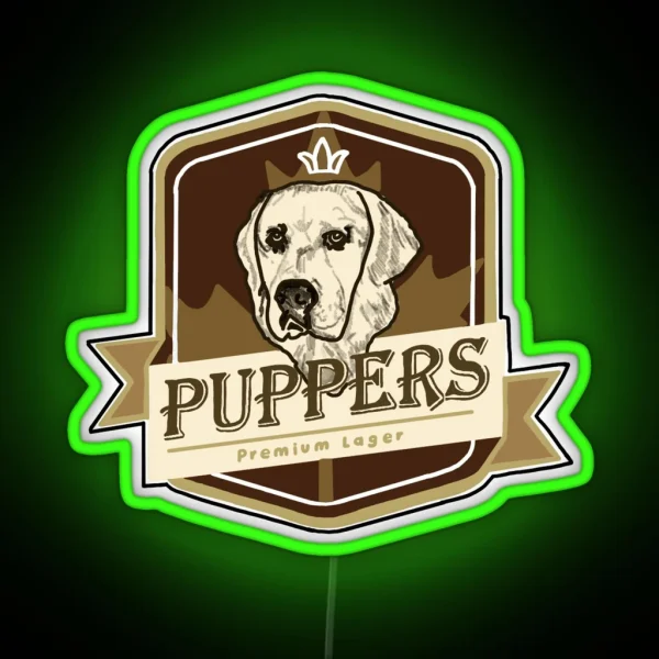 Puppers Beer Letterkenny RGB Neon Sign