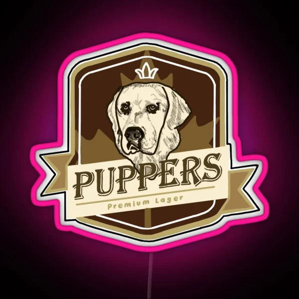 Puppers Beer Letterkenny RGB Neon Sign