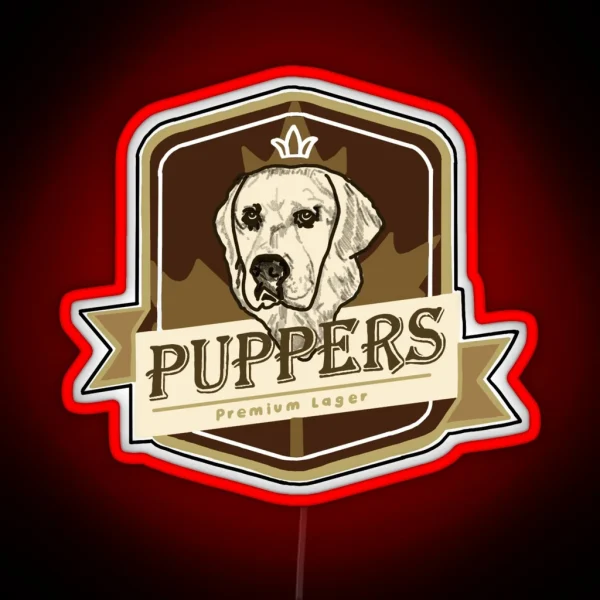 Puppers Beer Letterkenny RGB Neon Sign