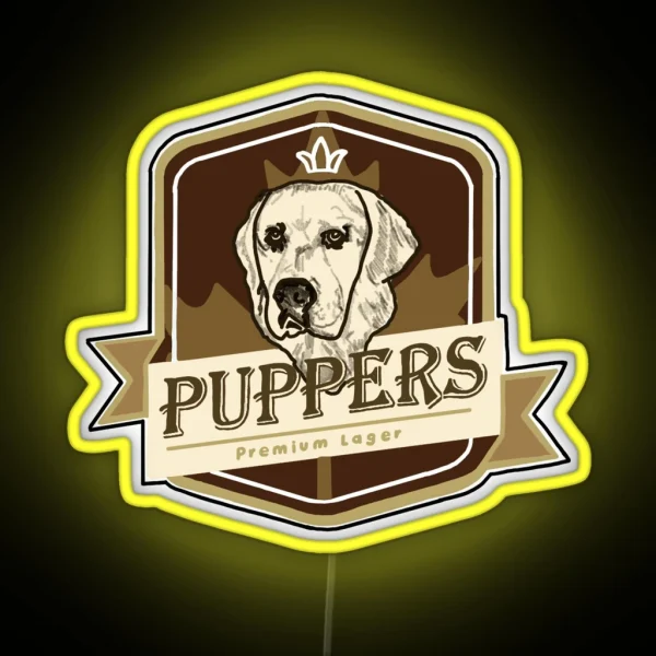 Puppers Beer Letterkenny RGB Neon Sign