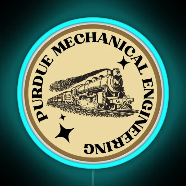 Purdue Mechanical Engineering Round Led RGB Neon Sign