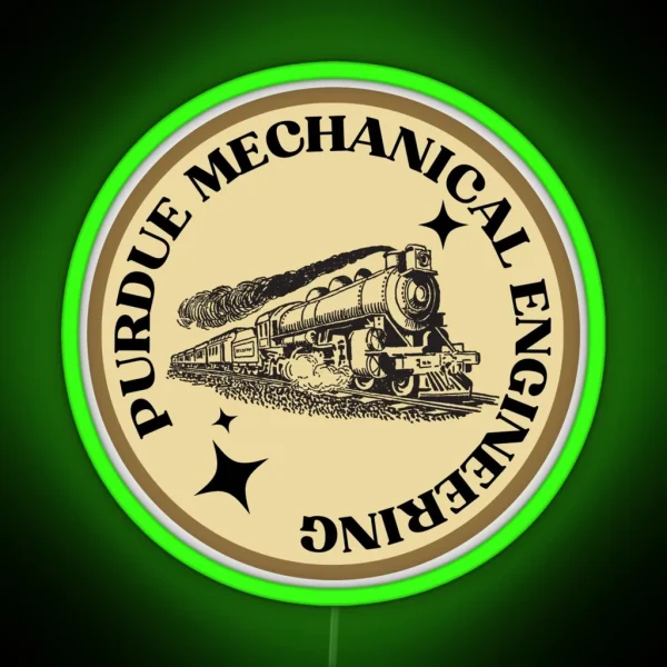 Purdue Mechanical Engineering Round Led RGB Neon Sign